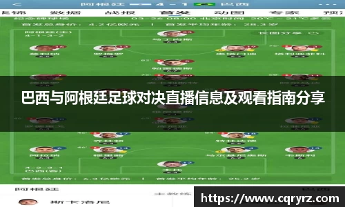巴西与阿根廷足球对决直播信息及观看指南分享